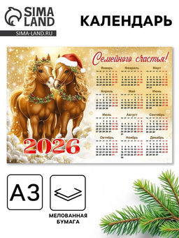 Цена за 10 шт. Календарь 2026 «Семейного счастья»