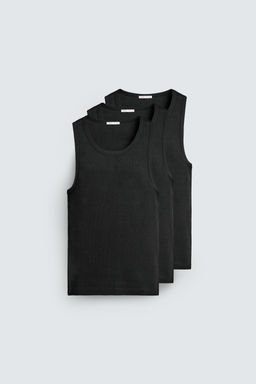 PACK 3 CAMISETA TANK B?SICA / Negro