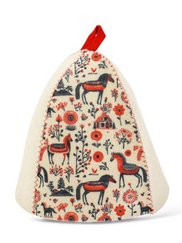 Шапка для бани и сауны Мезенские кони, полиэфир 70%, шерсть 30% - Simaland фото 3