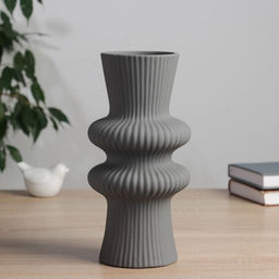 Ваза «Курт», d=8 см, 24×11 см, керамика, серая