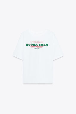 T-SHIRT WITH TEXT PRINT - Zara фото 6