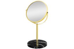 Зеркало двустороннее на мраморной подставке 18,5*15*34,5 см "Золотое"