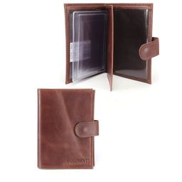 Обложка для авто+паспорт-Croco-ВП-1022 с хляст, двойн стенка, натуральная кожа коричневый тем пулл-ап (219) 243976