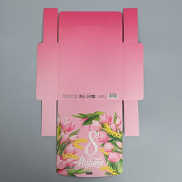 Цена за 3 шт. Коробка подарочная складная, упаковка, С 8 марта, 20?18?5 см