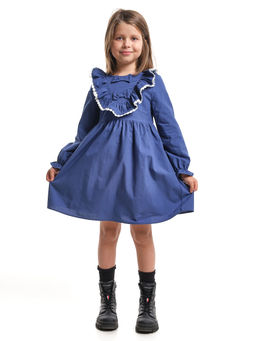 Платье для девочки нарядное детское праздничное UD 8051 серо-синий - Mini maxi фото 3