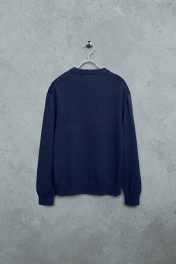 STORIESZ - JERSEY PUNTO CON ALGOD?N Y LINO / Azul?n - Zara фото 3