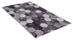 Коврик вырезной icarpet PRINT антискользящий (128) Соты Мрамор 40х60 чёрно-серый