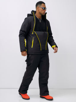 Горнолыжный костюм анорак мужской зимний черного цвета 389Ch - Leifensh фото 13