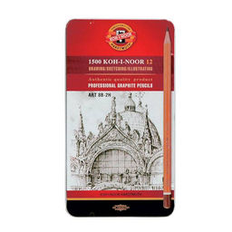 Набор чернографитных карандашей деревянные Koh-I-Noor 1502 12 шт 8В-2Н заточенные, шестигр...