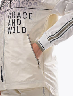 Толстовка из футера комбинированного с принтованной плащевой тканью - А+б коллекция фото 43