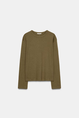 RIBBED LONG SLEEVE T-SHIRT - Zara фото 5