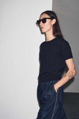 100% WOOL SHORT SLEEVE TOP - Zara фото 17