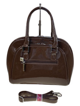 Женская сумка из искусственной кожи, цвет шоколад - Greta фото 2