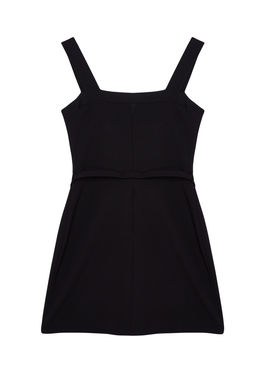 Siyah Etegi Belden Ac?lan KAre Yaka Mini Dokuma Elbise TWOSS24EL00981 - Trendyolmilla фото 7