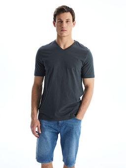 V Yaka K?sa Kollu Penye Erkek Ti??rt