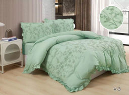 КПБ EFOR COTTONI с вышивкой "цветы" (V-3), евро