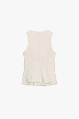 TOPSTITCHED PEPLUM WAISTCOAT - Zara фото 8