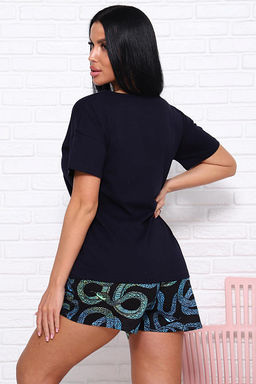 Костюм с шортами, принт (01030. бирюзовый) - Плиона фото 12