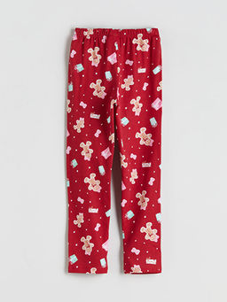 Beli Lastikli Y?lba?? Temal? K?z ?ocuk Pijama Alt?