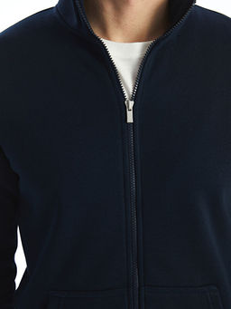 Dik Yaka Uzun Kollu Erkek Fermuarl? Sweatshirt