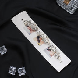 Аксессуар для волос «Никки», веточки с бусинами, 17 см, серебро