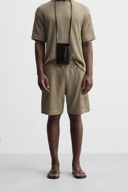 IRREGULAR TEXTURED BERMUDA SHORTS - Zara фото 11