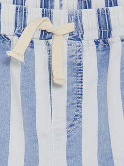 Beli Lastikli ?izgili Erkek ?ocuk Jean ?ort