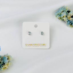 Серьги-пусеты с камнем Топаз - Радуга самоцветов фото 2