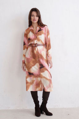 Платье-рубашка с английским воротником принт - Martichelli фото 264