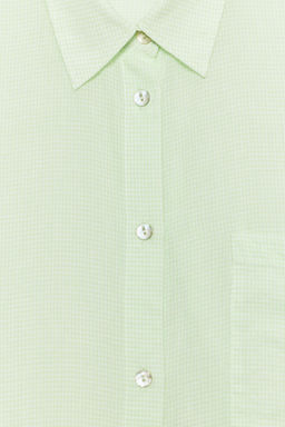 CAMISA GASA OVERSIZE BOLSILLO / Blanco / Verde