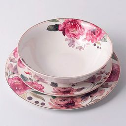 Набор столовый Jewel Пион, 19 предметов (нью бон) фарфор арт. ПС0034-03 - Полимербыт фото 2