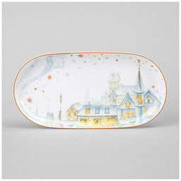 Блюдо овальное "Снежная королева" 20,5 см 590-546 #НовыйГод /АРТИ-М/