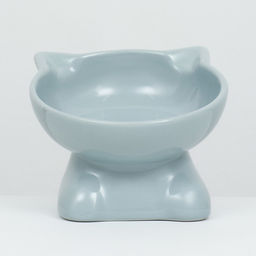 Миска для кошек керамическая Пижон "Киса" на подставке-лапках 200 мл, 13 х 12 х 8 см, серая