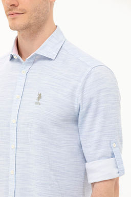U. S. Polo Assn / Мужская синяя рубашка с длинным рукавом - U.s. polo assn фото 21