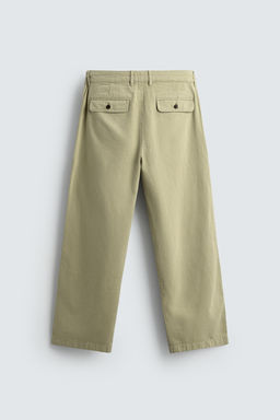 PANTAL?N STRAIGHT FIT LAVADO / verde lavado