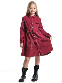 Платье для девочки нарядная одежда школа UD 7396 бордовый - Mini maxi фото 3