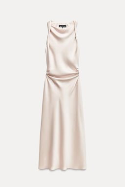 SATIN MIDI DRESS WITH GATHERING - Zara фото 3