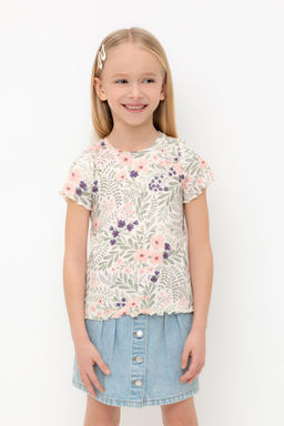 КР 301996/светлый жемчуг,летний сад фуфайка (футболка) для дев