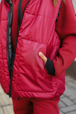 Бомбер утепленный, бордо - Inzibe фото 33