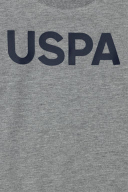 Серая меланжевая базовая толстовка для мальчика - U.s. polo assn фото 6
