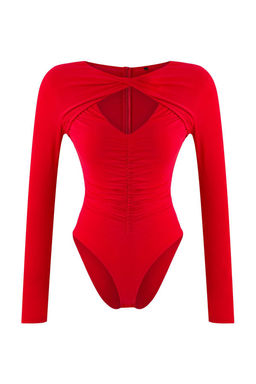 TRENDYOLMILLA Siyah Cut Out/Pencere Detayl? Orme Body TPRAW24BD00000  фото 17