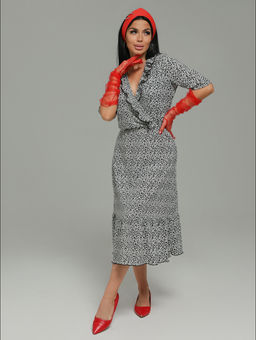 Мадонна платье женское (черно-белый леопард) - Lovetex фото 2