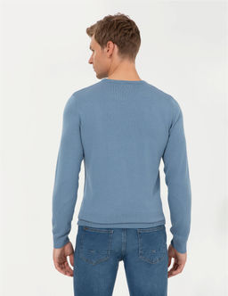 Mavi Slim Fit Bisiklet Yaka Basic Triko Kazak