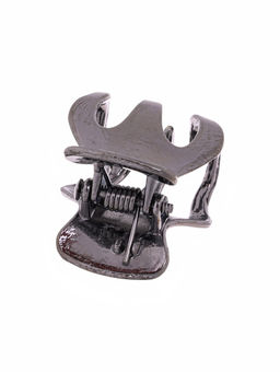 Цена за 6 шт. Крабик для волос «Брианна», зубья, 2 см, тёмное серебро