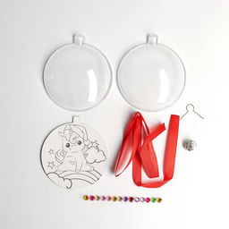 Набор для творчества. Новогодний шар с раскраской Единорог