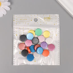 Бусины для творчества дерево «Металлик плоский», набор 20 шт., 1.5×1.5×0.5 см