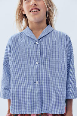 6-14 A?OS/ CAMISA CUADRO VICHY LIMITED EDITION / Azul - Zara фото 8