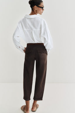 PANTAL?N CHINO CINTUR?N TRENZADO / Marr?n - Zara фото 6