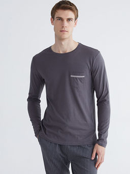 Bisiklet Yaka Erkek Pijama ?st