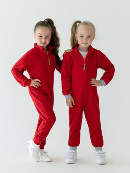 Комбинезон детский флисовый красный 279г(ш) (80, 52)